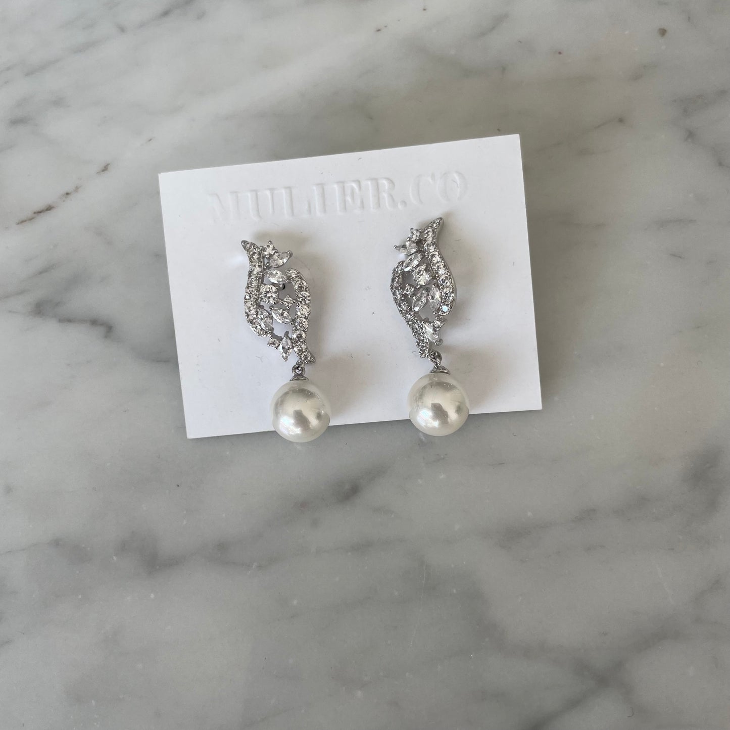Aretes Cristal con Perla
