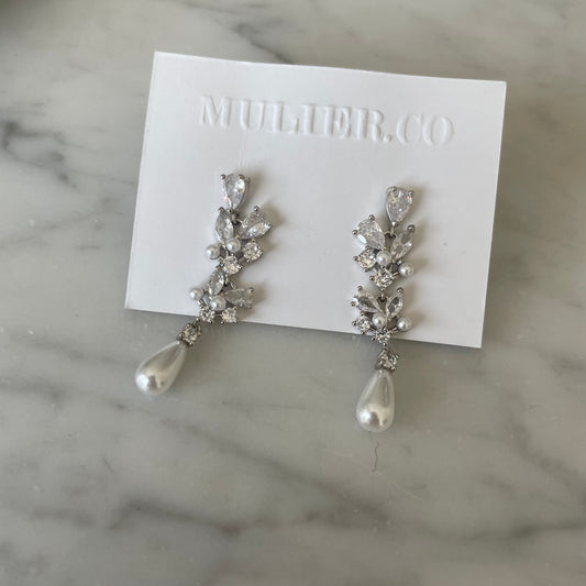 Aretes de Cristal Con Perlas